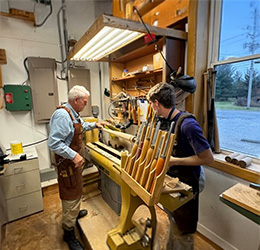 Me and grandson making ball bats